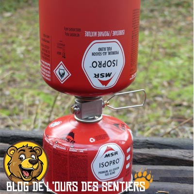 Transférer facilement le gaz d'une cartouche EN417 vers une autre grace à un adaptateur de recharge
