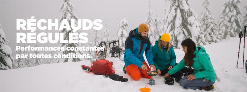 meilleur rechaud gaz optimisé, jetboil propose une gamme de réchauds gaz dédiés au trek et aux expéditions de l'extrême