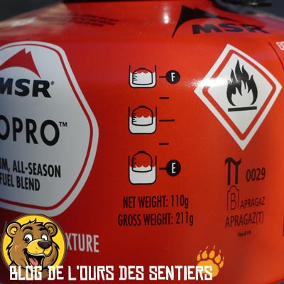 la jauge d'indication de niveau de remplissage est bien pratique pour le test de flottaison