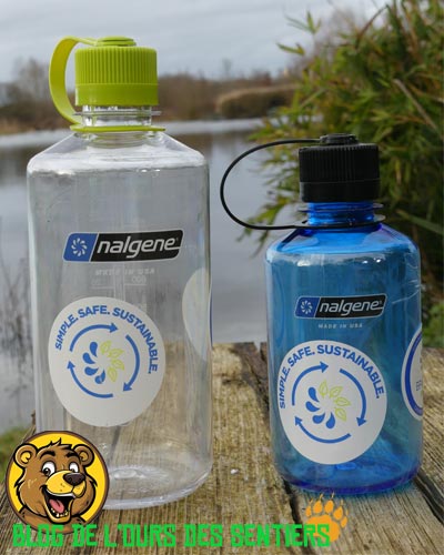 la gamme des bouteilles nalgene se déclinent en volumes de 1 et 0.5 litres