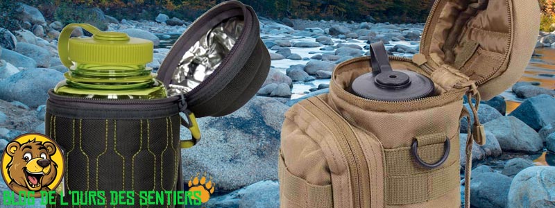 de nombreuses housses isothermes ou militaires sont disponibles pour le transport et la protection de votre gourde nalgene