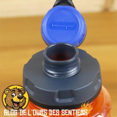 le bouchon capcap humangear permet un double goulot sur une gourde Nalgene