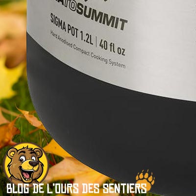 le revêtement extérieur fluxtherm sea to summit augmente les transferts thermiques sur les Sigma pot