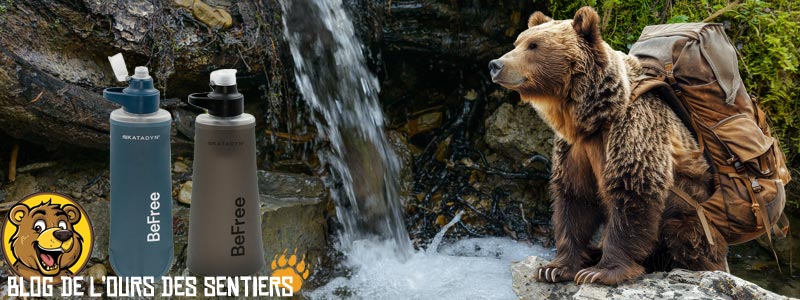 La nouvelle série de gourdes filtrantes pour randonnée Befree AC katadyn en test produit par le blog de l'ours des sentiers