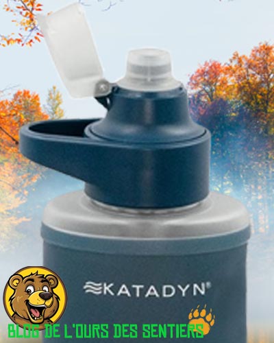 Ajout d'un filtre à charbon, tétine silicone souple, bouchon à clapet facile à ouvrir sont les nouveautés de la befree AC Katadyn