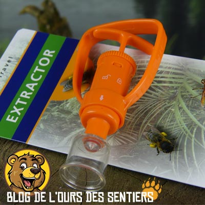 Pratique l'extractor de Travelsafe pour extraire venin et salives d'insectes de la peau après une piqure