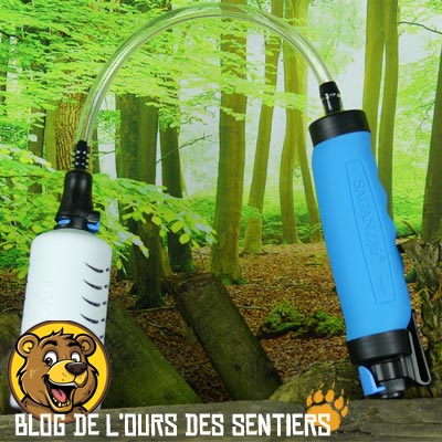 Filtre paille Xtream Sagan avec pompe manuelle assure l'élimination des virus et polluants chimiques de l'eau potable