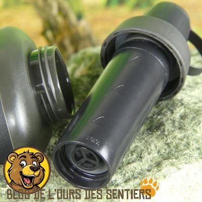 La cartouche filtrante de la gourde Peak Lifestraw est composée de fibres creuses assurant une bonne filtration de votre eau potable