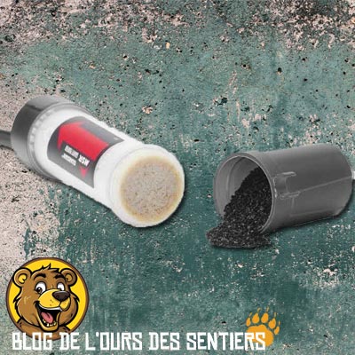La cartouche fibres creuses du filtre msr guardian msr comporte un logement pour poudre de charbon actif