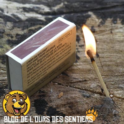 Les allumettes étanches Coghlan's ne peuvent s'allumer que si le grattoir est bien sec permettant de créer une source de chaleur par frottement