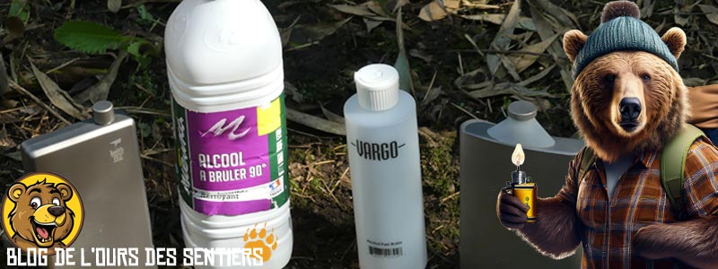 Test et comparatif de flasques et contenants pour le transport de combustible alcool liquide pour réchaud en toute sécurité