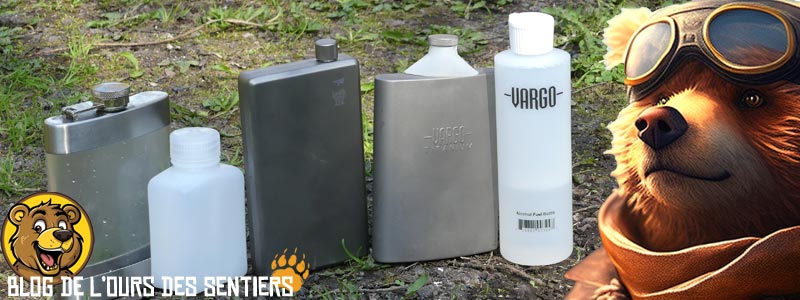 En fonction du poids total de son équipement de randonnée recherché pour le trek, il est important de bien choisir le récipient de transport de l'alcool pour réchaud trek