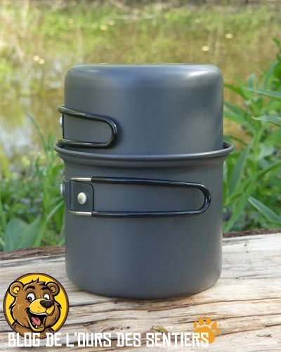 Le pot biwac Origin Outdoors solo est conçu en aluminium anodisé très robuste et léger pour randonner