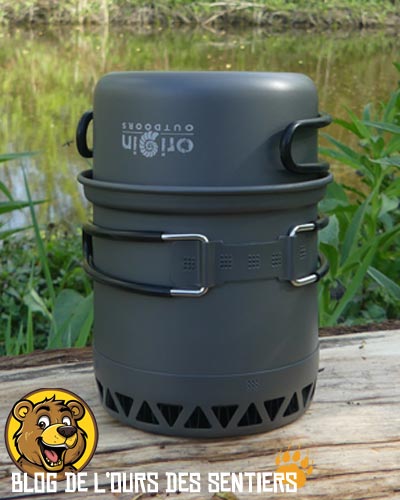 Le pot biwac radiator origin outdoors est optimisé avec un échangeur thermique qui permet d'améliorer le rendement de votre réchaud trek