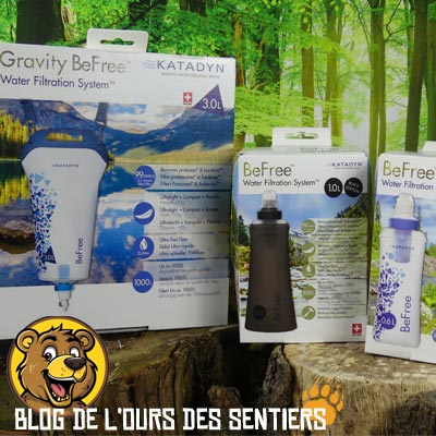 la gourde filtre katadyn sur la base des fibres creuses permet un traitement de l'eau portable pour les voyages et la randonnée
