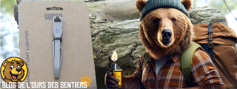 Nouveau test sur le blog de l'ours des sentiers, le briquet vargo en titane pour réchauds gaz randonnée ultra léger