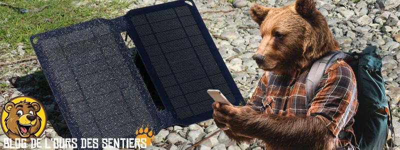 Test du panneau solaire pliant Chimp 10 watts power plus par le blog de l'ours des sentiers