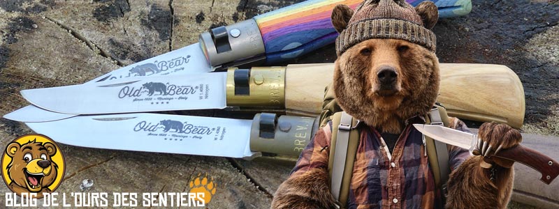Test couteaux pliants old bear avec virole de sécurité en laiton, meilleur coutean pliant randonnée