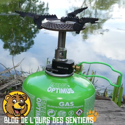 essai du réchaud ultra léger Optimus crux lite par l'ours des sentiers, le blog des randonneurs