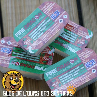 en dosette operculées, les tablettes de gel éthanol BCB firedragon sont de taille idéale pour un réchaud multicombustible