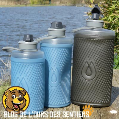 En fonction des besoins de chacun, la gamme des gourdes souples FLUX Hydrapak est déclinée en trois volumes de 75, 100 et 150 cl.