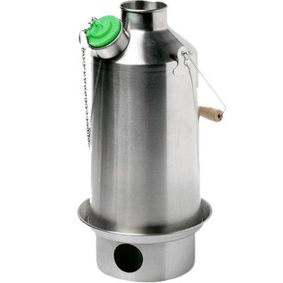 Bouilloire Kelly Kettle BASE CAMP, le meilleur réchaud bois pour un groupe d'amis en sortie bushcraft