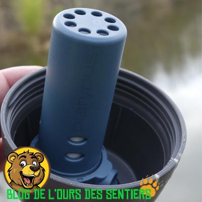 Sur la base de fibres creuses pour la filtration de l'eau potable, la gourde meta platypus compote une cartouche filtrante facile d'accès
