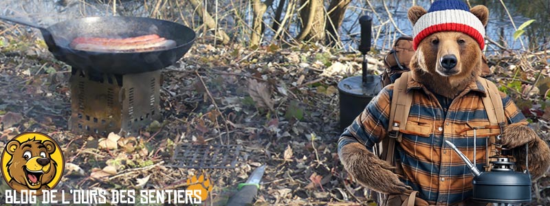 Réchaud à bois Fabogliss inox fabrication française en test produit par Ours des Sentiers.