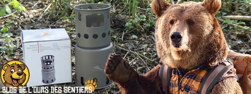 Le blog de l'ours des sentiers, le randonneur bushcraft propose le test d'un réchaud ultra léger en titane conçu par Toaks