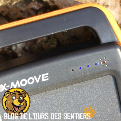 des leds affichent le taux de recharge de la batterie interne du solargo pocket